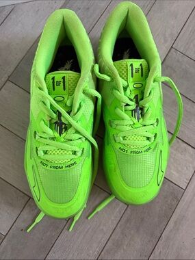 Puma Mello Kids Neon Lime Green Lace-Up Sneakers
